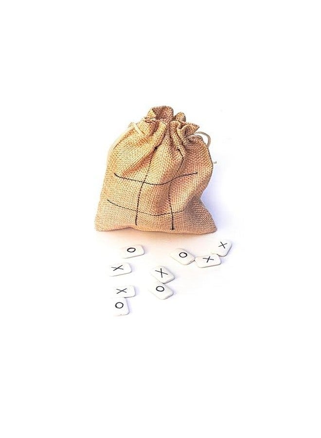 Rocking Potato Tic Tac Toe Travel Game Set with Marble Stone Pieces, Portable Family Board Game - Image 4